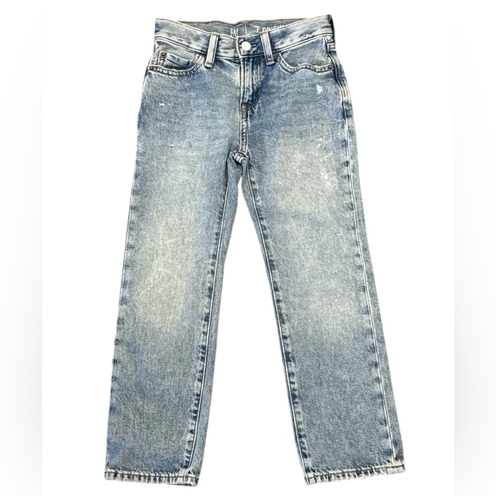 GAP Kids Light Wash Original Distressed Denim Size 7 NWOT Adjustable Waist